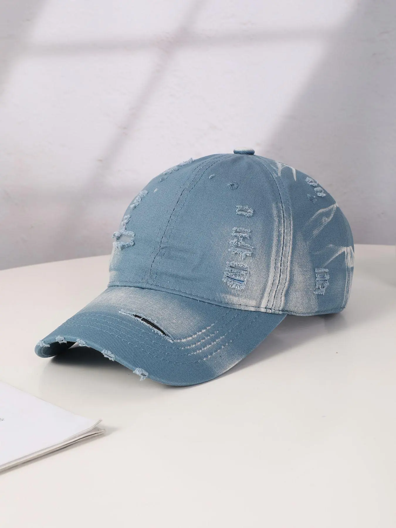 Simple Solid Color Raw Hem Design Baseball Cap, Men's Accessories, Casual Outdoor Sports Hat for Men & Women, Fashion Accessories for Daily Wear