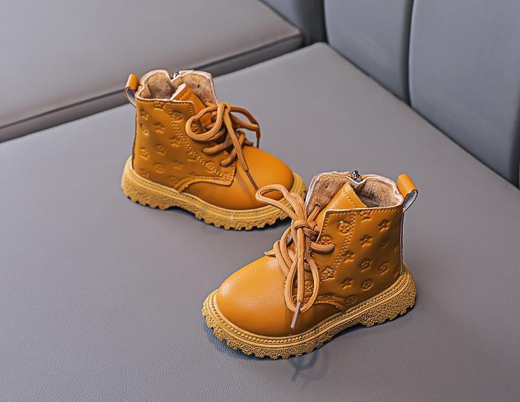Product Introduction of 20242024 Autumn and Winter New Korean Style Children Children's Ankle Boots Boys and Girls Side Zipper Two Cotton Boots Baby Martin Boots HK 9