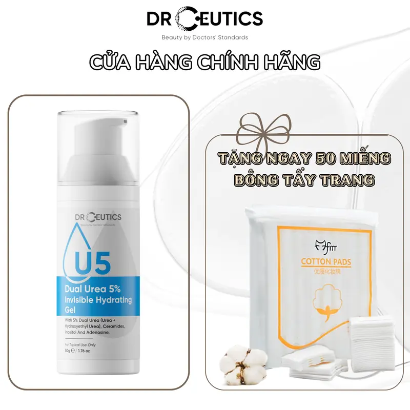 [QUÀ TẶNG] DRCEUTICS - Gel Và Kem Dưỡng Ẩm Giúp Kiềm Dầu Và Hỗ Trợ Phục Hồi Cho Mọi Loại Da Chứa Dual Ureal 5% 10% 15% (50g) 2