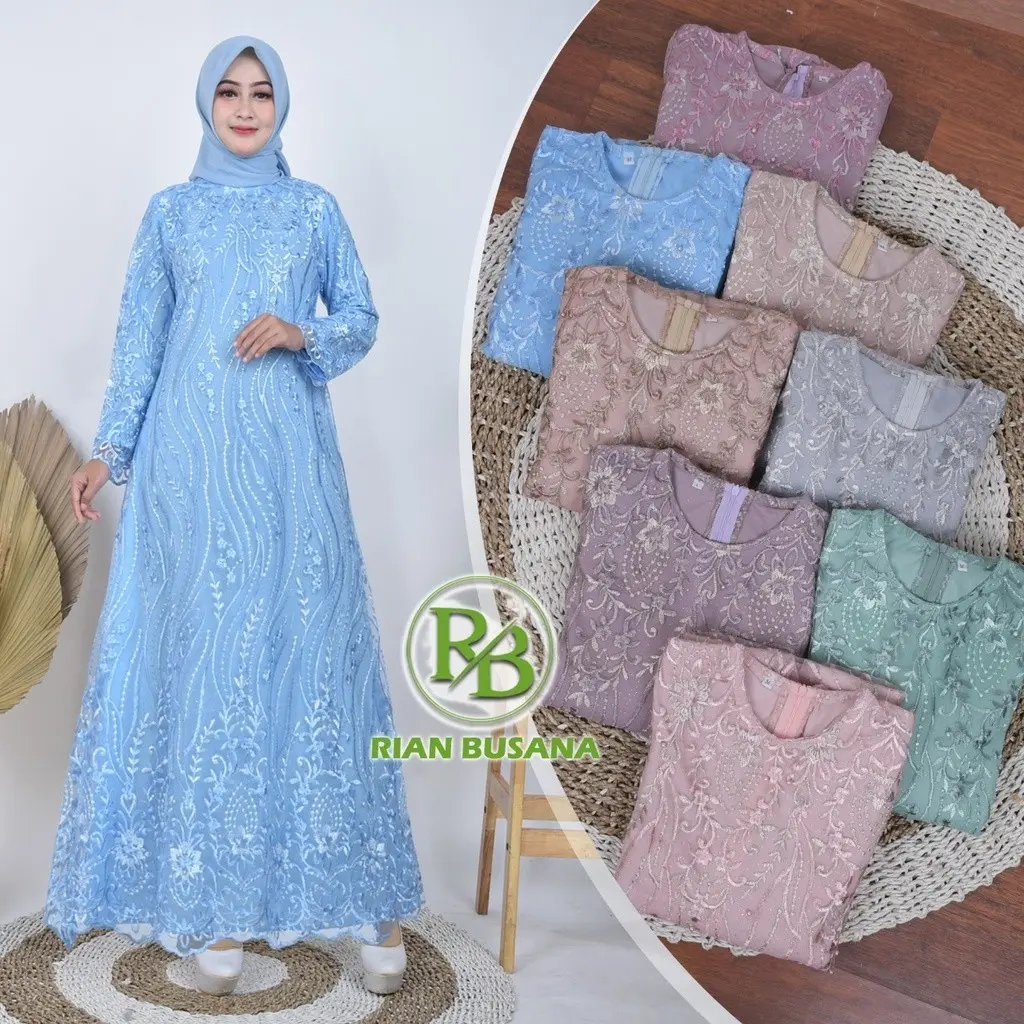 DRESS TERBARU GAMIS BURKAT GAMIS TILE MUTIARA FULL SAMPAI BELAKANG GAMIS CERUTI TILE GAMIS KONDANGAN