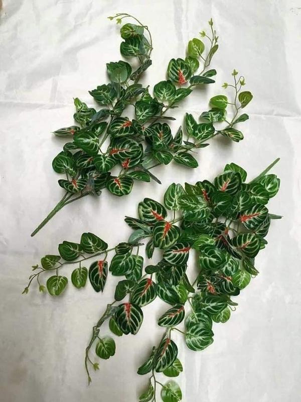 Bụi rủ lá leo 3 nhánh decor- Lá giả trang trí 7