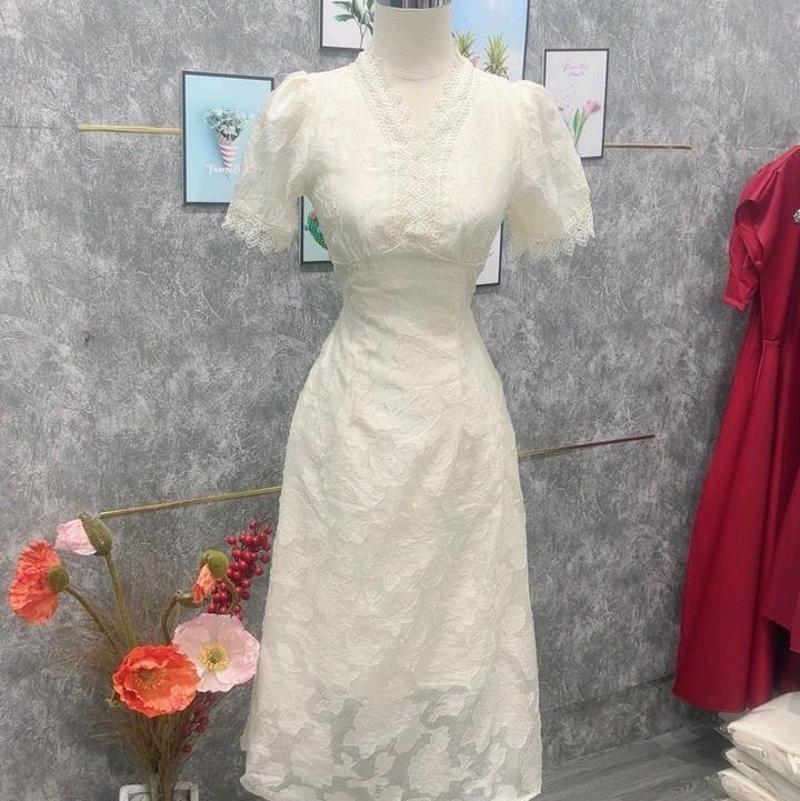 Đầm ren tiểu thư dáng dài Ceci xinh xắn Dress Women Nữ 4
