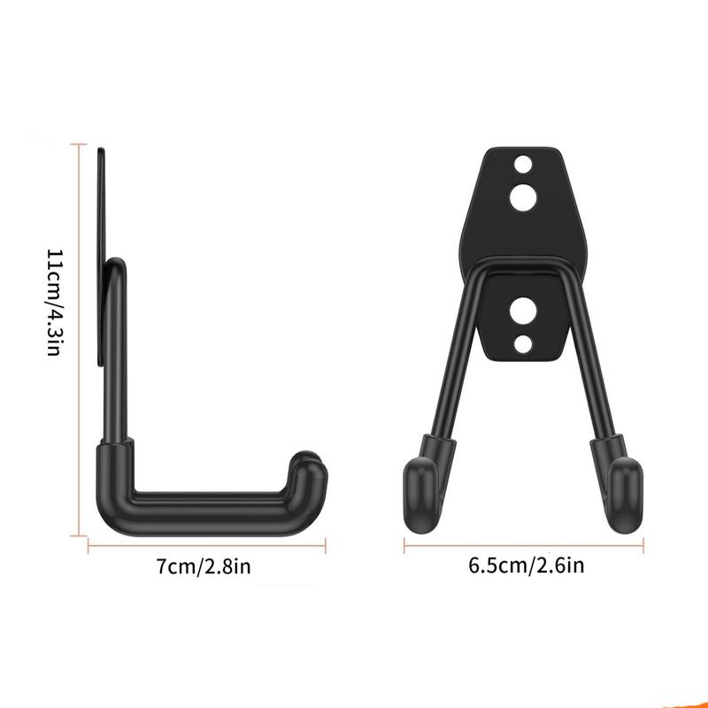 Garage Hooks, 4 Counts/set Wall Mounted Garage Storage Hooks, Storage Organizer for Organizing Garden Lawn Tools, Ladders, Bulk Items, Bikes, Ropes, and More Equipment 1