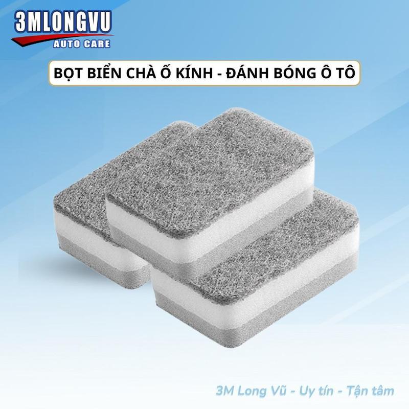  Miếng Bọt Biển Chà Tẩy Ố Kính Đánh Bóng Xe Hơi Lau Chùi Vết Bẩn- 3MLONGVU 