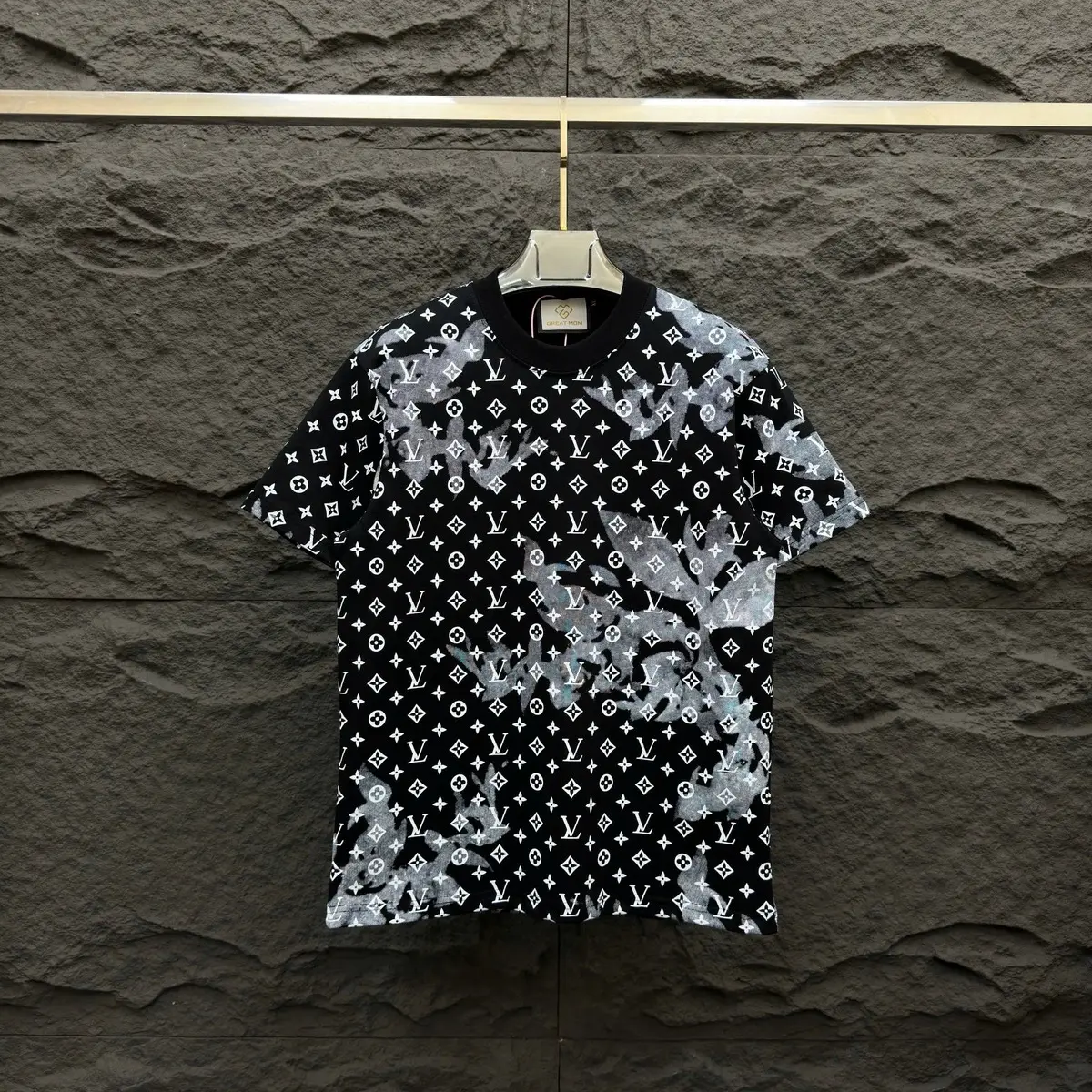 áo thun cổ tròn nam nữ in nổi toàn thân chất cotton codan Unisex