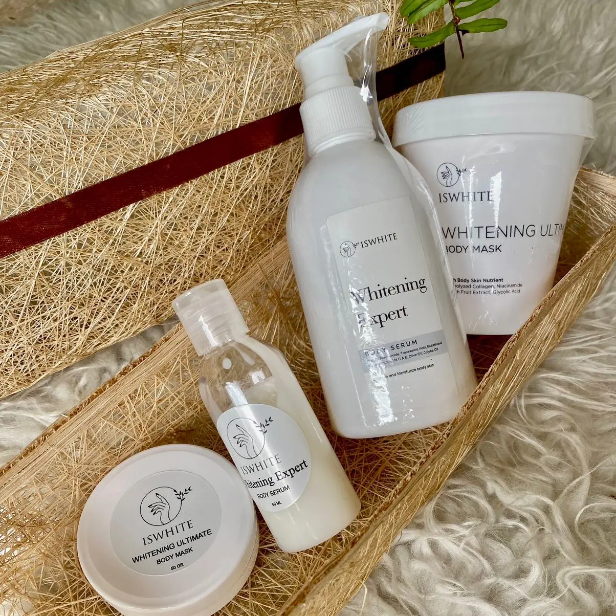 Iswhite Body Serum and Body Mask Lotion Masker Pemutih Pencerah Badan Share in Jar Pemutihan Pemutihan