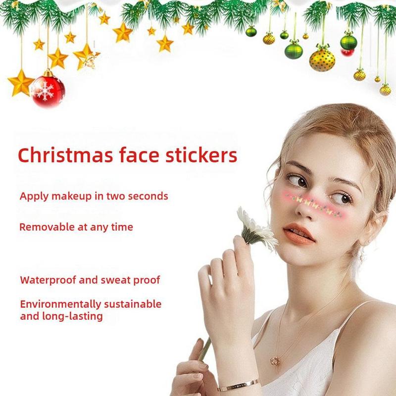 Product Introduction of New Year Makeup Face Paste Santa Claus Face Paste Holiday Party One-time Temporary Stickers For Children 16