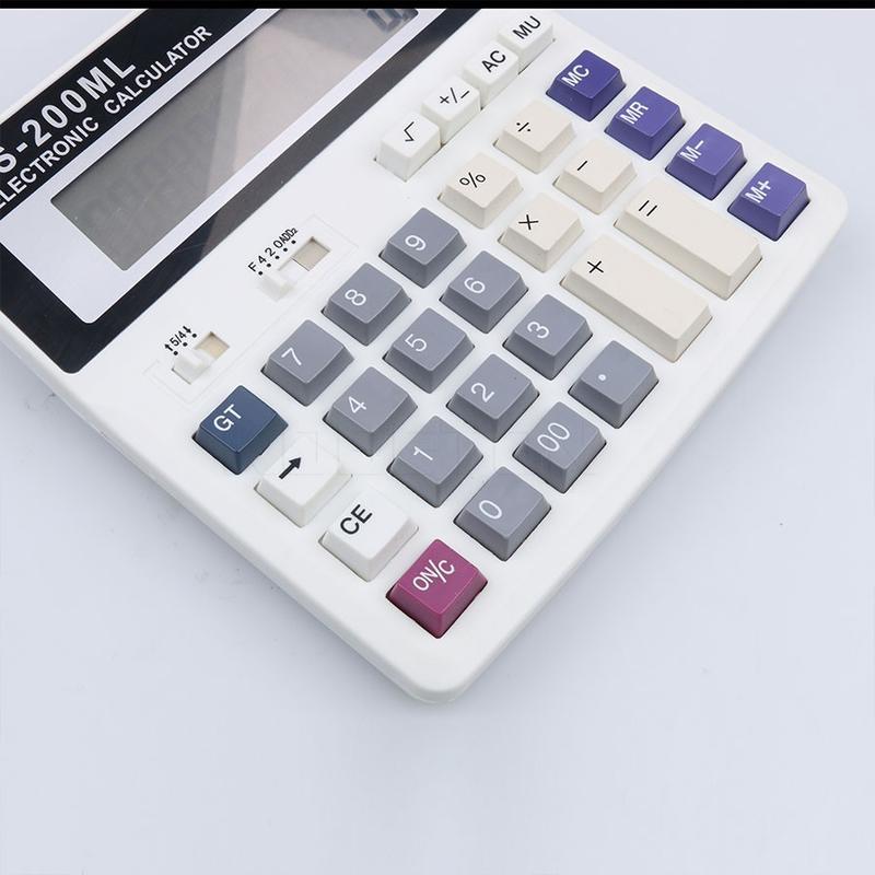 Office Computer Calculator with Large Buttons Keys DS-200ML Multifunction Battery-powered 12 Digits Big Display 6