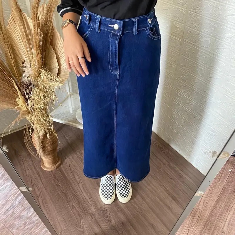 ROK JEANS SPAN STRETCH / ROK JEANS SNOW POLOS/ JEANS SKIRT HIGHWAIST 4