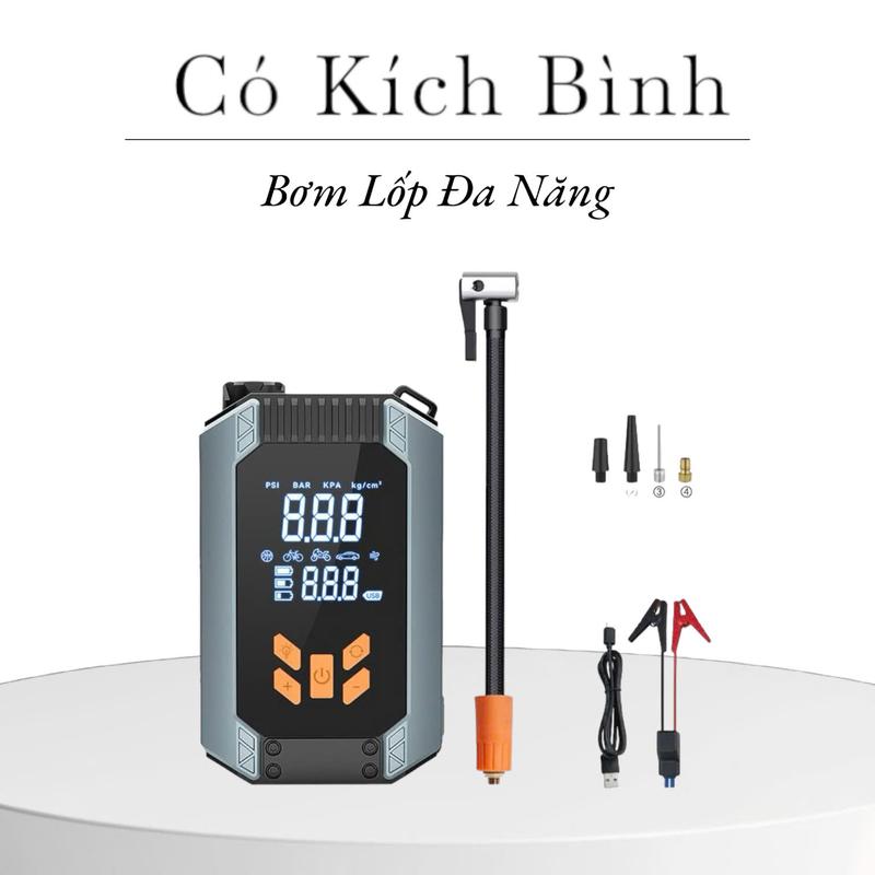 SUITU Máy Bơm Lốp Kích Bình Đa Năng - Bơm Lốp Ô Tô Xe Máy Không Dây, Kích Bình, Sạc Dự Phòng, Đèn LED Cứu Hộ, BH 12 Tháng, 60W, 7200mAh, 4 Chức Năng Trong 1