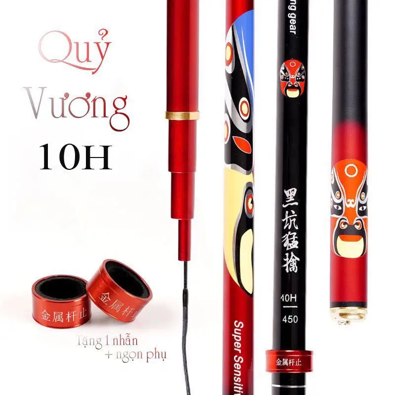 Cần câu tay quỷ vương cau 10h chuyên săn hàng tải cá 30kg tặng nhẫn và ngọn phụ Fishing Cau