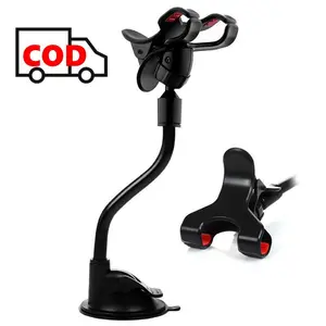 Smartphone Car Holder 3.5-6 Inch Lazypod Flexible Neck Bisa Ditekuk dengan Penghisap Suction Cup Menempel Kuat di Kaca | Dudukan HP Mobil Tahan Goncangan