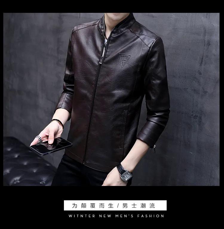 Product Introduction of Jaket kulit lelaki, bahagian nipis, gaya Korea, koleksi musim bunga dan musim luruh baharu 2021 16