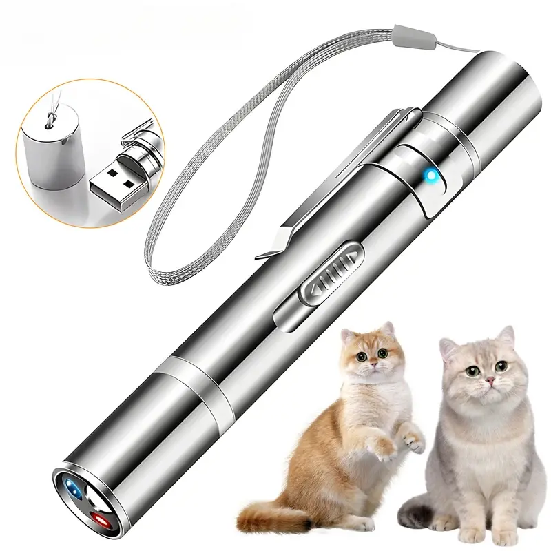 Cat Laser Toy USB Charging LED Light Pointer Rechargeable Torch ...