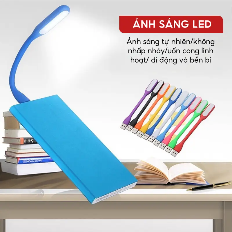 Đèn led usb mini siêu sáng HOTECH phụ kiện cắm cổng USB sạc dự phòng laptop vỏ nhựa dẻo có thể gập gọn tiện lợi DU03H 4