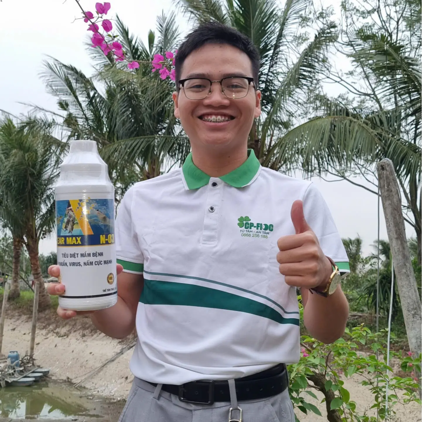 [COMBO 3 CHAI] CLEAR MAX N03 1 LÍT - Hỗ trợ diệt khuẩn ao nuôi tôm, sát trùng dụng cụ ao nuôi tôm sạch đáy