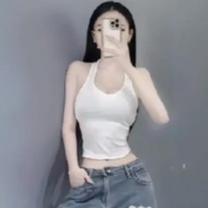 Áo ba lỗ nữ hở lưng cá tính . Áo ba lỗ cổ tim thun gân Top Women Jean Voan Voi Đen Áo thun 5