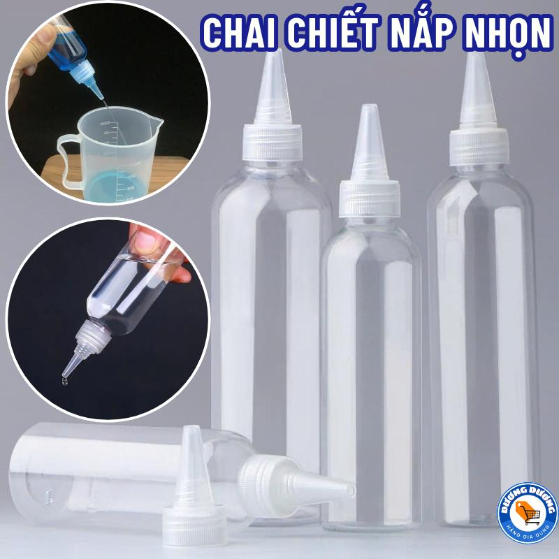  Chai Lọ Nhựa PET Trong Suốt Nắp Nhọn 30ml 50ml 100ml - Chai Chiết Mỹ Phẩm Nhỏ Giọt Tiện Lợi Đựng Gia Vị Đựng Đồ Ăn Đựng Thực Phẩm glass  jar bình tròn cao 