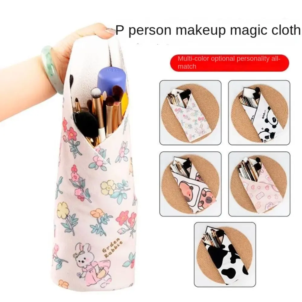 2024 Reusable Folding Cosmetic Bag Digital Computer Wrap Around Pouch Camera Wrap Cloth Photographic Equipment Accessories Cow DSLR Storage Bag