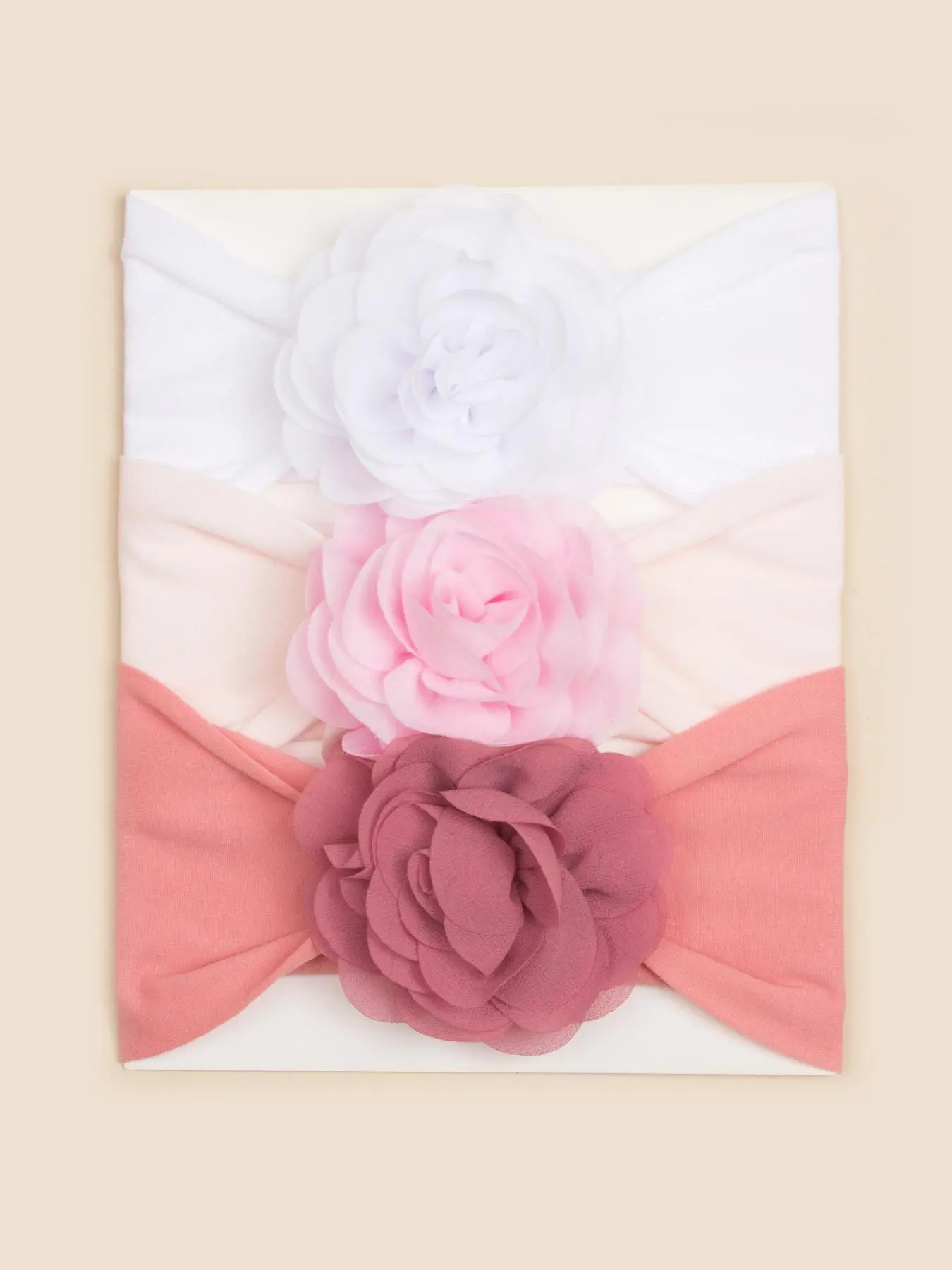 Cute Baby Hair Band, 3pcs Solid Color Flower Decor Headband, Soft Comfortable Headband for Baby Boys & Girls