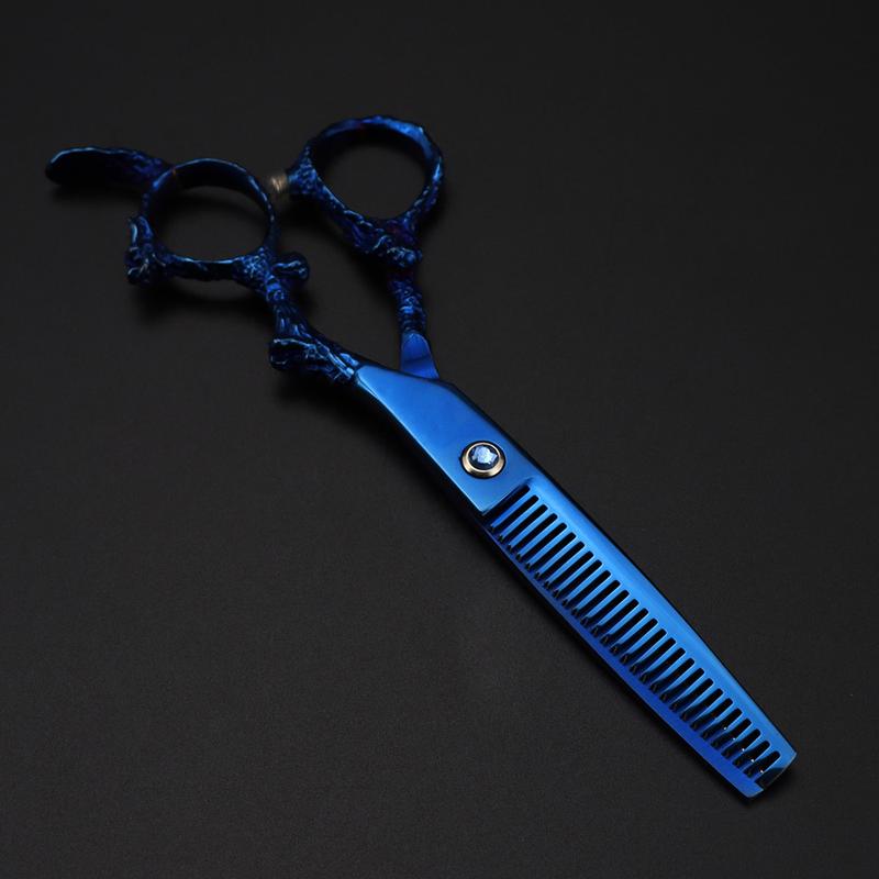 Product Introduction of Professional JP 440c 6 '' Blue scissor Dragon hair scissors haircut thinning barber makas cutting shears hairdresser scissors Haircare Heatless Steel 6
