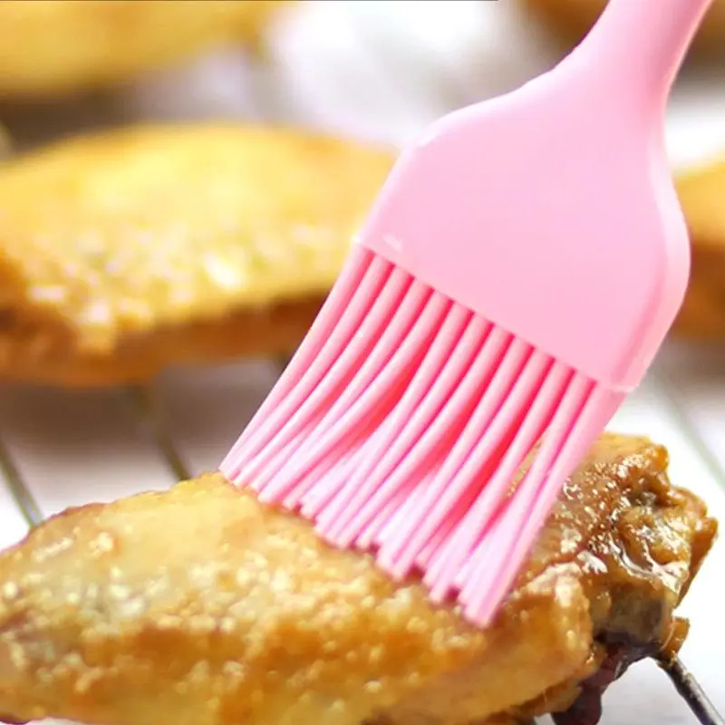 Silicone Barbecue Oil Brush, 3 Counts Kitchen Pancake Sauce Brushes, Baking Supplies, Kitchen Supplies, Barbecue Utensils, Dinnerware 5