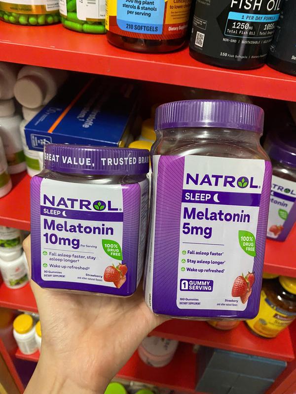 [Tách Lẻ] Kẹo Ngủ Ngon Natrol Gummies Melatonin Sleep 5mg & 10mg - Hàng Mỹ