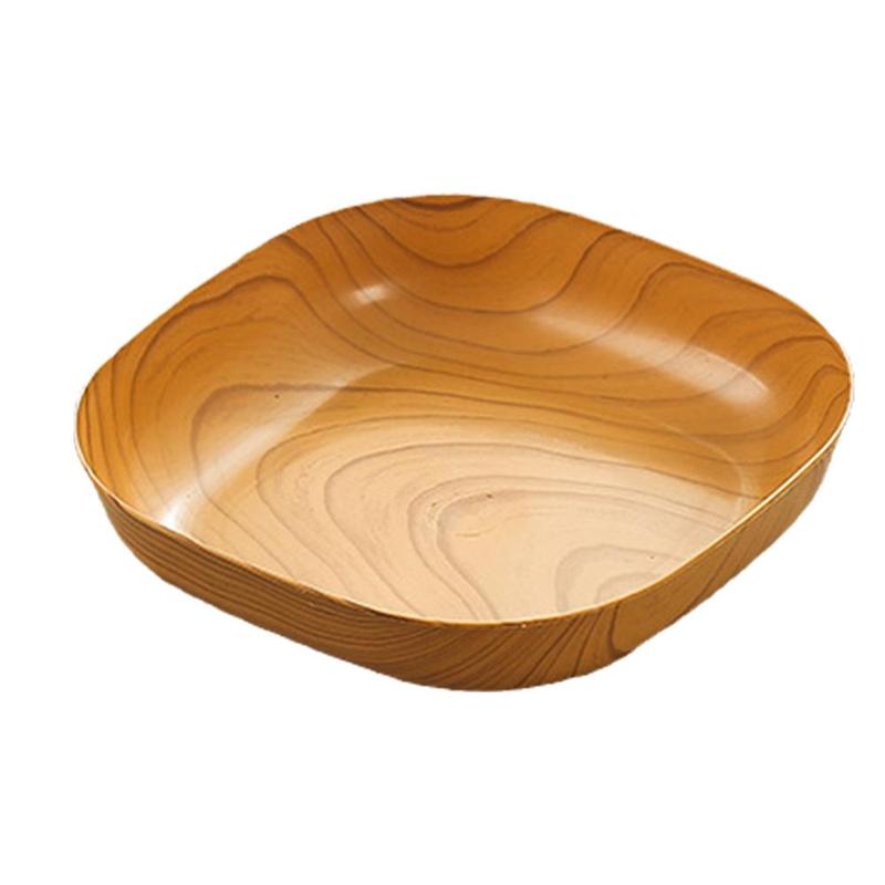 Product Introduction of Japanese Simple Kitchen Wood Grain Plastic Square Plate Grain Spit Bone Plate Set Home Japanese Restaurant Fruit Plate Tea Plate Plastic Bone Plate 13