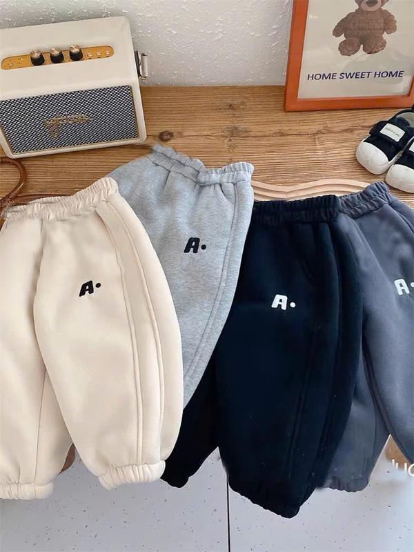 QUẦN NỈ BÔNG CHỮ A CHO BÉ TRAI BÉ GÁI, NỈ BÔNG BO GẤU CỰC ẤM, 4 MÀU, Size 8-16 kg quần nỉ lót lông quần áo 2 tuổi