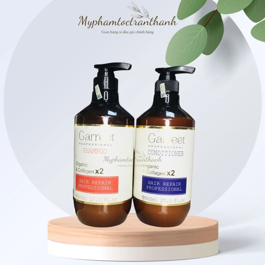Dầu gội dầu xả Collagen GARREET 800ml dành cho tóc dầu, gàu, rụng. Dưỡng Tóc hương thơm hoa sữa ngọt ngào