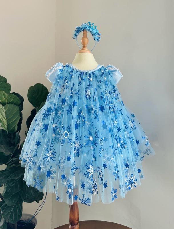 Product Introduction of Váy Elsa công chúa cho bé gái nhà Linh Đan kids - 2 màu (Xanh/Hồng) - Có choàng sau lưng Và tặng kèm cài tóc 10