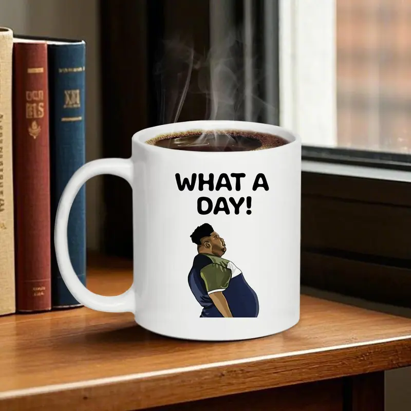 Funny Coffee Mug, 1 Count Ceramic Mug with Handle, Coffee Cup, Drinking Cup for Home Office Use, Gift for Friend & Family, Drinkware 2