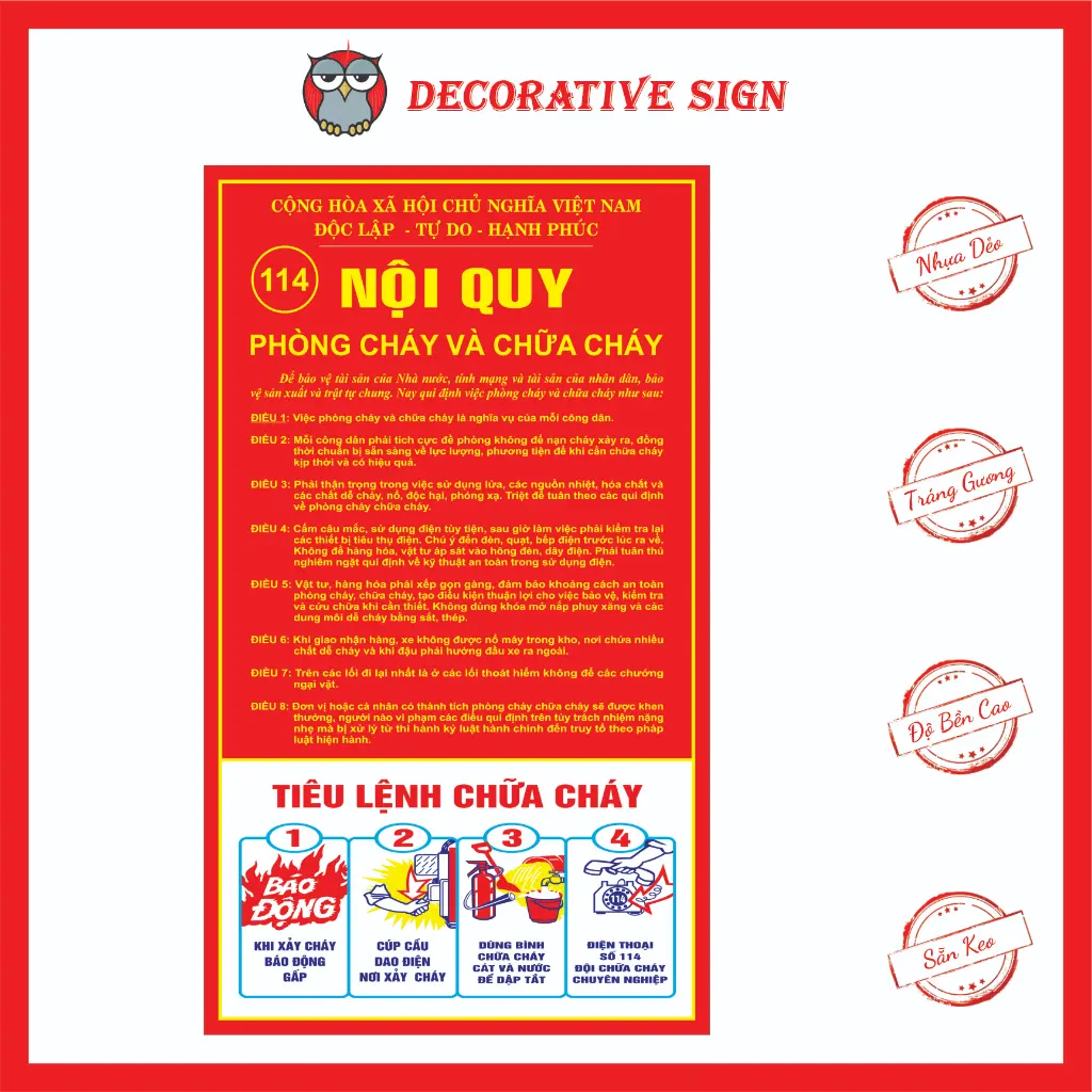 Bộ Nội Quy, Tiêu Lệnh Phòng Cháy Chữa Cháy 2 Trong 1