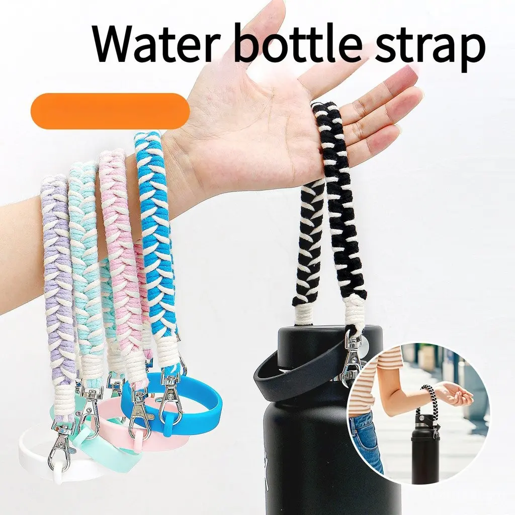 Water Bottle Handle ,Silicone Water Bottle Sling Stretches to Fit Most 16-40oz Bottles, Fashionable Accessories Compatible for Stanley Cup and owala