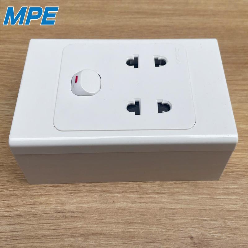 Mặt 1-2 công tắc & 2 ổ cắm MPE ( Gồm: mặt công tắc, ổ cắm + công tắc + đế) 6