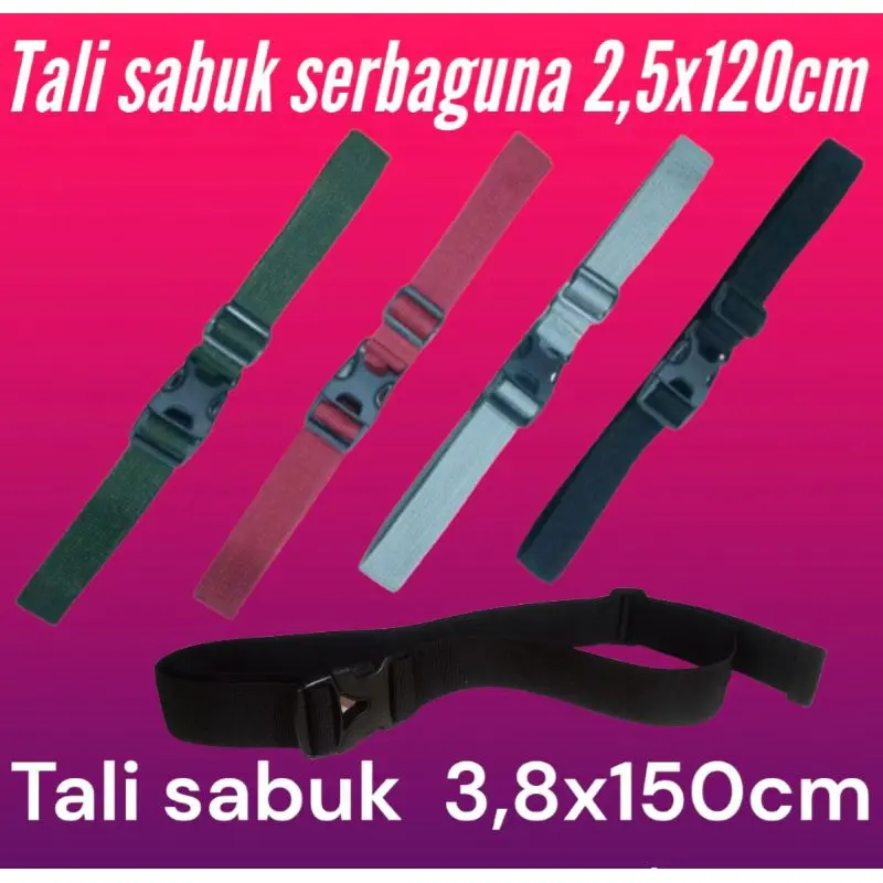 Tali Tas sabuk serbaguna ukuran 2,5x120 cm slingbag buat ikat barang di motor strap bag slempang bahan webbing kuat awet Tu7uh Store 2