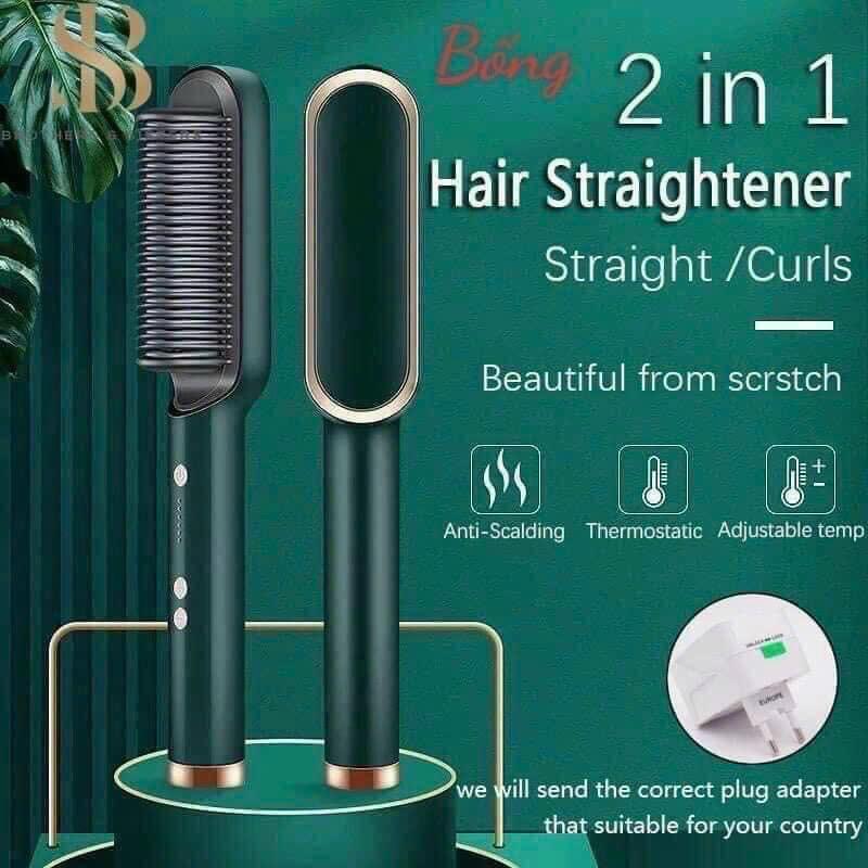 Lược Điện Tạo Kiểu Tóc. Lược Điện Chải Tóc Tạo Kiểu Chuyên Nghiệp Kiêm Chức Năng Uốn, Duỗi