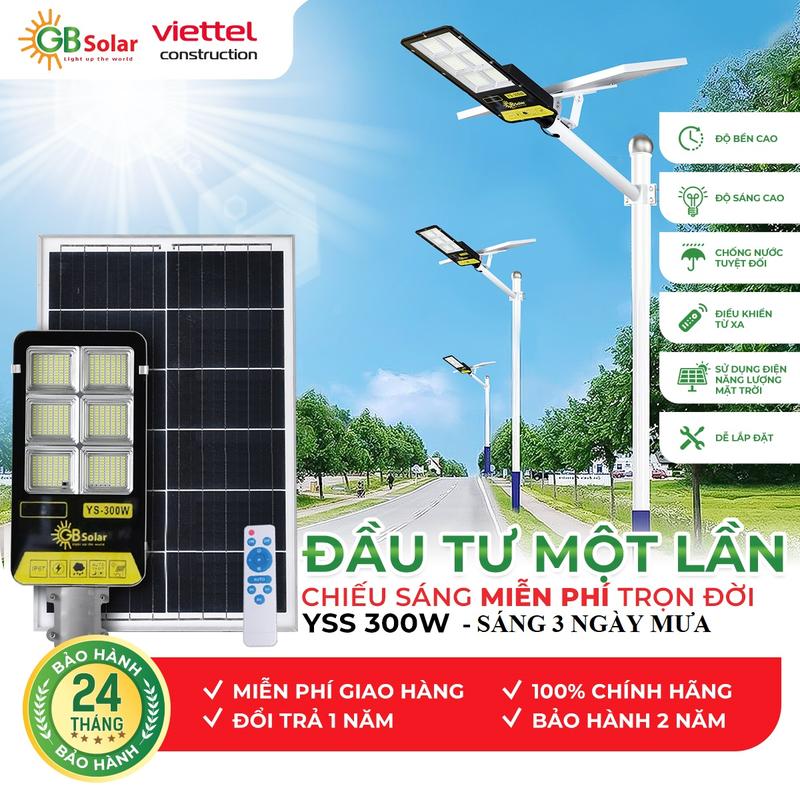 Đèn Năng Lượng Mặt Trời Bàn Chải 100W, 200W, 300W, 400W, Vỏ Nhôm Nguyên Khối, Hàng Chính Hãng Công Ty GB Solar Bảo 3 Năm + Tặng Đèn Chống Trộm Năng Lượng 190k dentru congnangluong đèn  năng 1