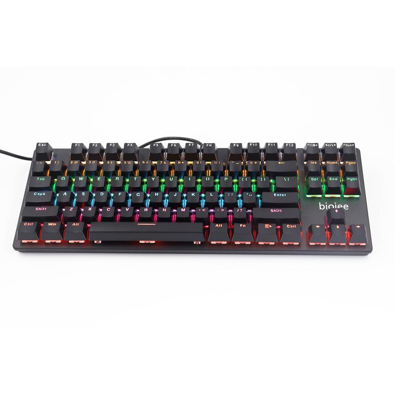 Bàn Phím Cơ Gaming Có Dây BIOJEE B87 LED 9 Hiệu Ứng Xuyên Chữ Blue Brown Red Switch Dùng Cho Máy Tính Laptop ( TRỤC CƠ RED BROWN LÀ TRỤC GIẢM ÂM THANH KHI GÕ PHÍM)