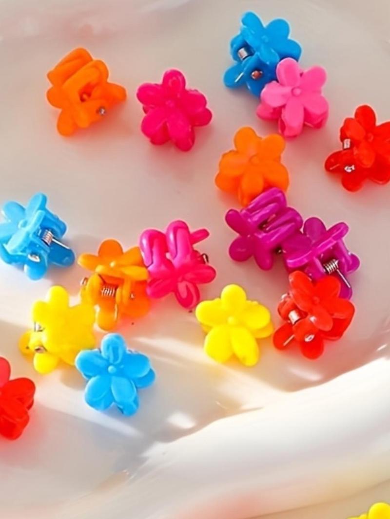Product Introduction of Cute Flower Design Hair Claws, Colorful Hair Accessories for Women & Girls, Minimalist Headwear Suitable for Thick Hair 3