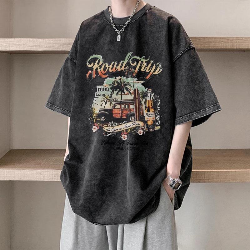 Product Introduction of ANDREA cotton nguyên chất mùa hè 2024 phong cách mới giặt đau khổ đa năng thời trang phong cách Hàn Quốc hợp thời trang rộng rãi cho nam nữ áo thun ngắn tay in hình học sinh cao cấp 11