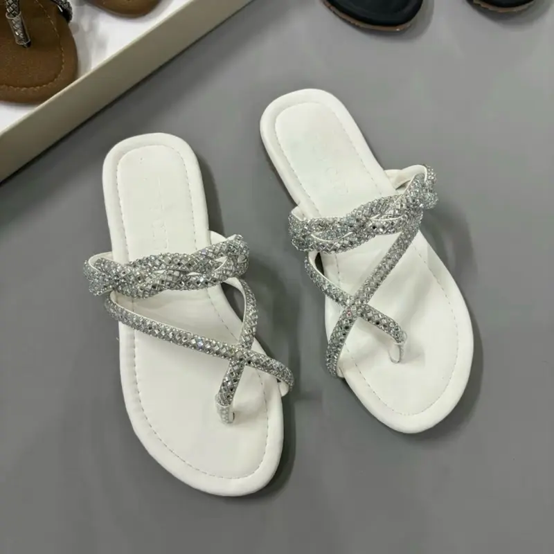 Dép bệt dây đá thắc bính kẹp chéo xỏ ngón thời trang siêu xinh dễ mang có fun size (35-45) DéP 1