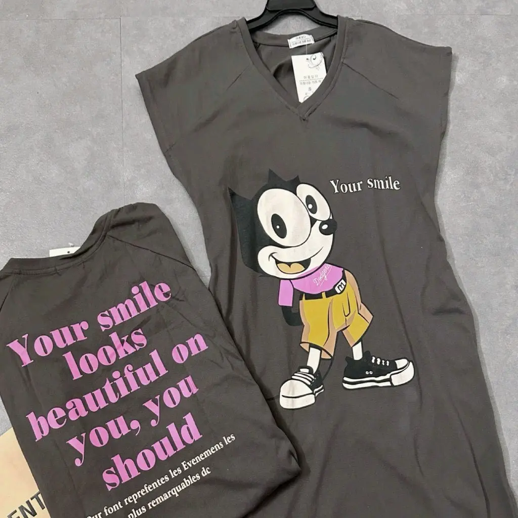 váy suông in hình mickey siêu hot Cotton