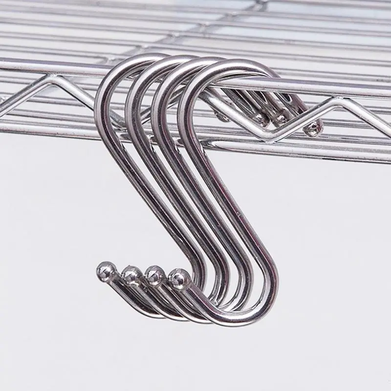 Hanger Gantungan S Type Hook Stainless Steel 10PCS Silver Buah