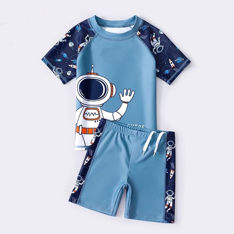 Đồ bơi bé trai áo cộc quần lửng size 12-45 kg,bộ bơi bé trai phối màu hoạ tiết PHI HÀNH GIA