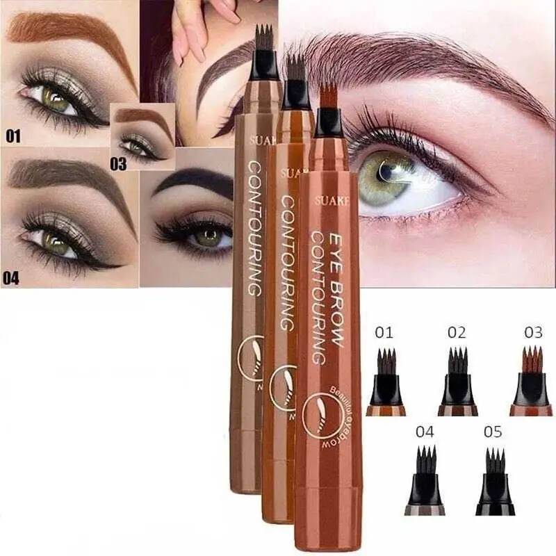 SUAKE Pensil Alis Microblading Eyebrow Tattoo Pen Waterproof - Y004 Kering Lasting 2