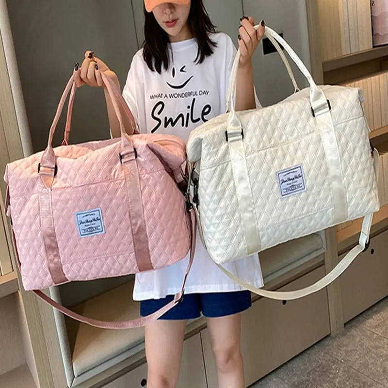 Large Duffle Tote Bag Weekender Carry on Overnight Bags for Women Travel With Trolley Sleeve Wet Pocket Sports Tote Gym Bag