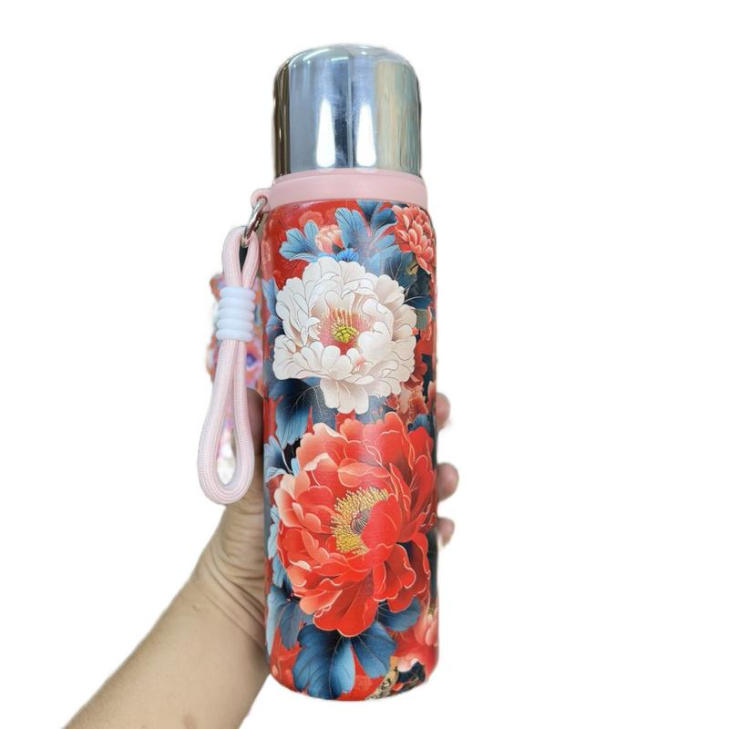   Tặng cọ rửa bình  Bình giữ nhiệt 800ml inox 316 kiểu mới phong cách nhẹ nhàng nữ tính nhiều hoa văn bình giữ nhiệt  bình nước thể thao 