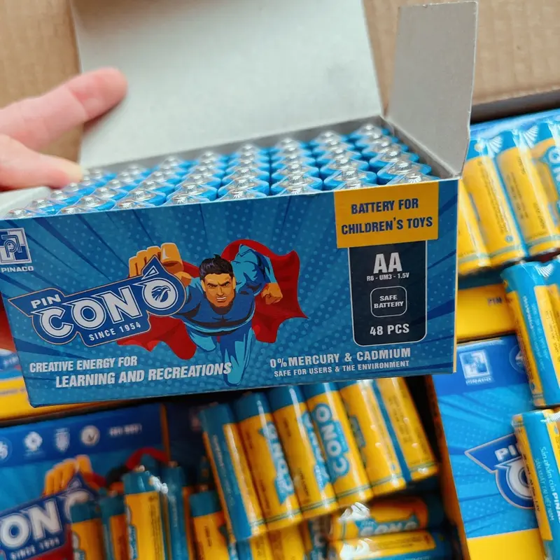 Vỉ 6pin con ó Pinaco, pin AA sử dụng cho đồ chơi 2