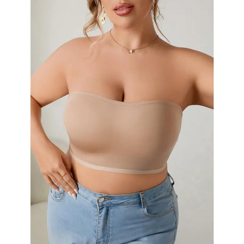 1pc Women Strapless Elegant Breathable Comfortable Crisscross Back Bandeau Bra Womenswear Piece 3